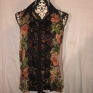 New Directions Sheer Floral Print Top
